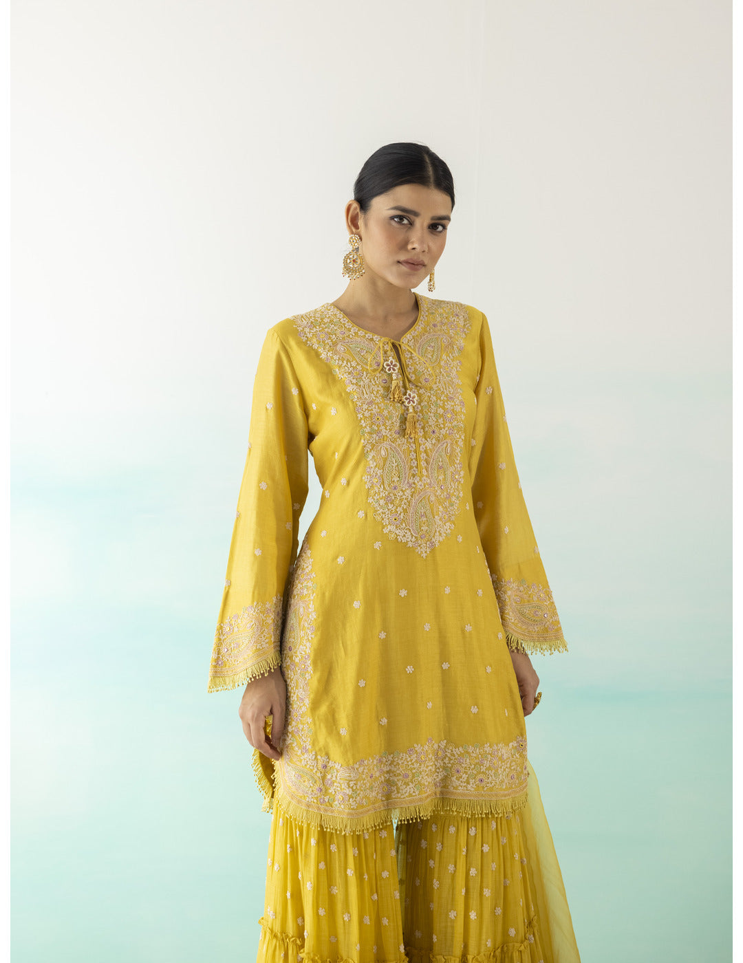 Yellow Embroidered Suit Set