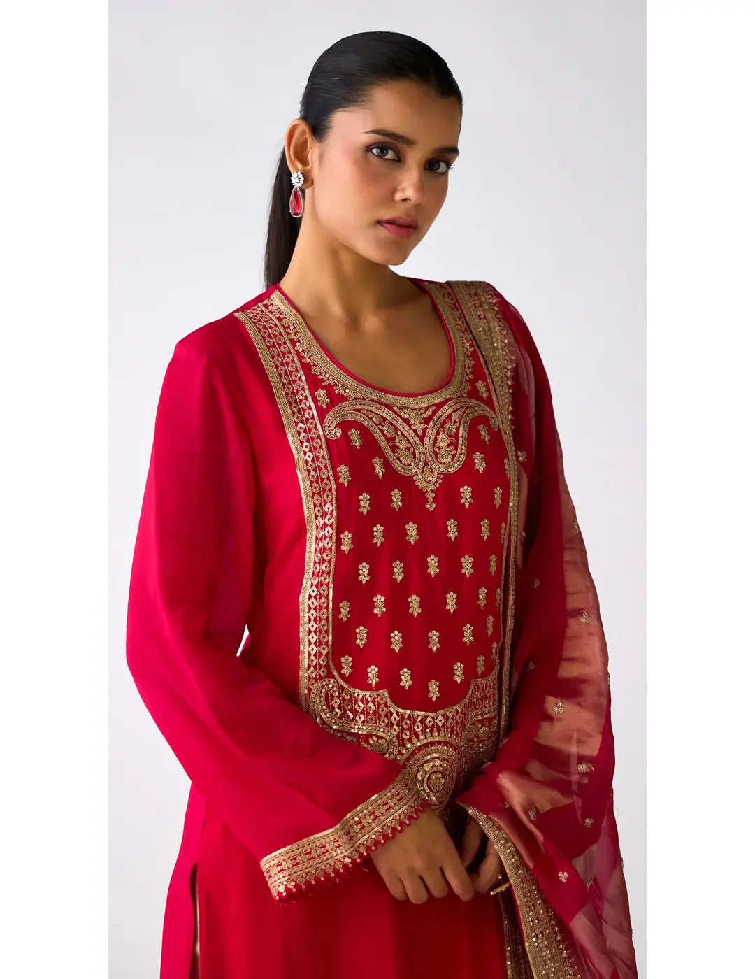 Pink Zari Work Sharara Set