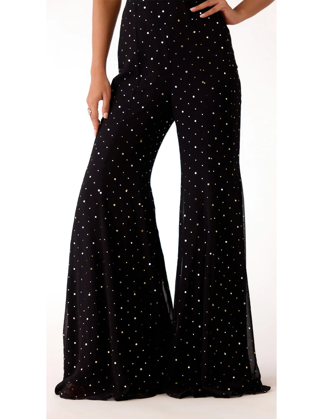 Black Mukaish Georgette Embroidered Sharara Set