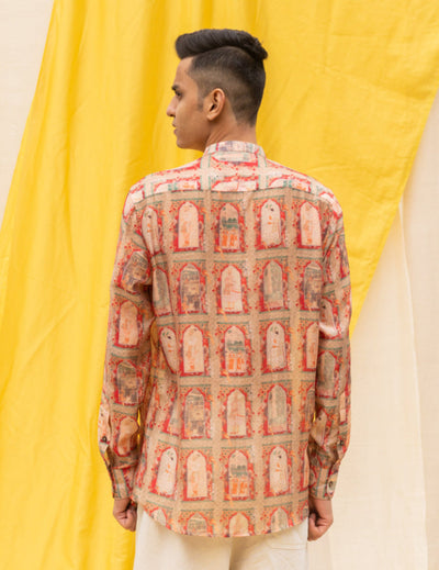粉色 &amp; 金色 Cape Dhoti 套装