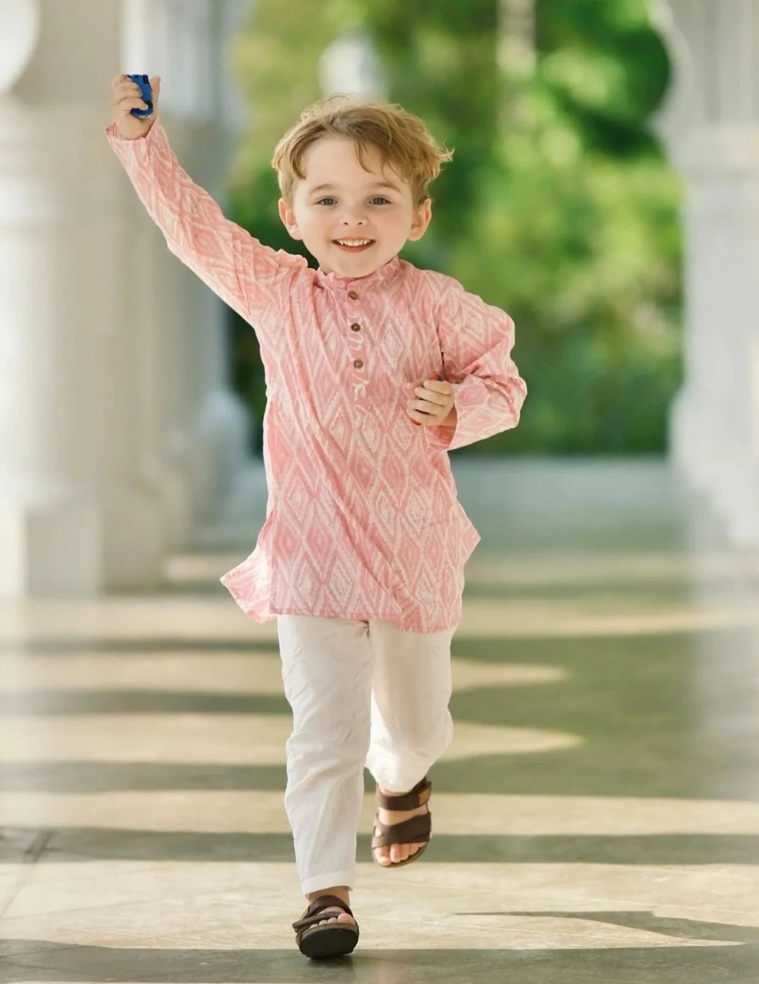 Meher Boys Pink Kurta Pajama Set