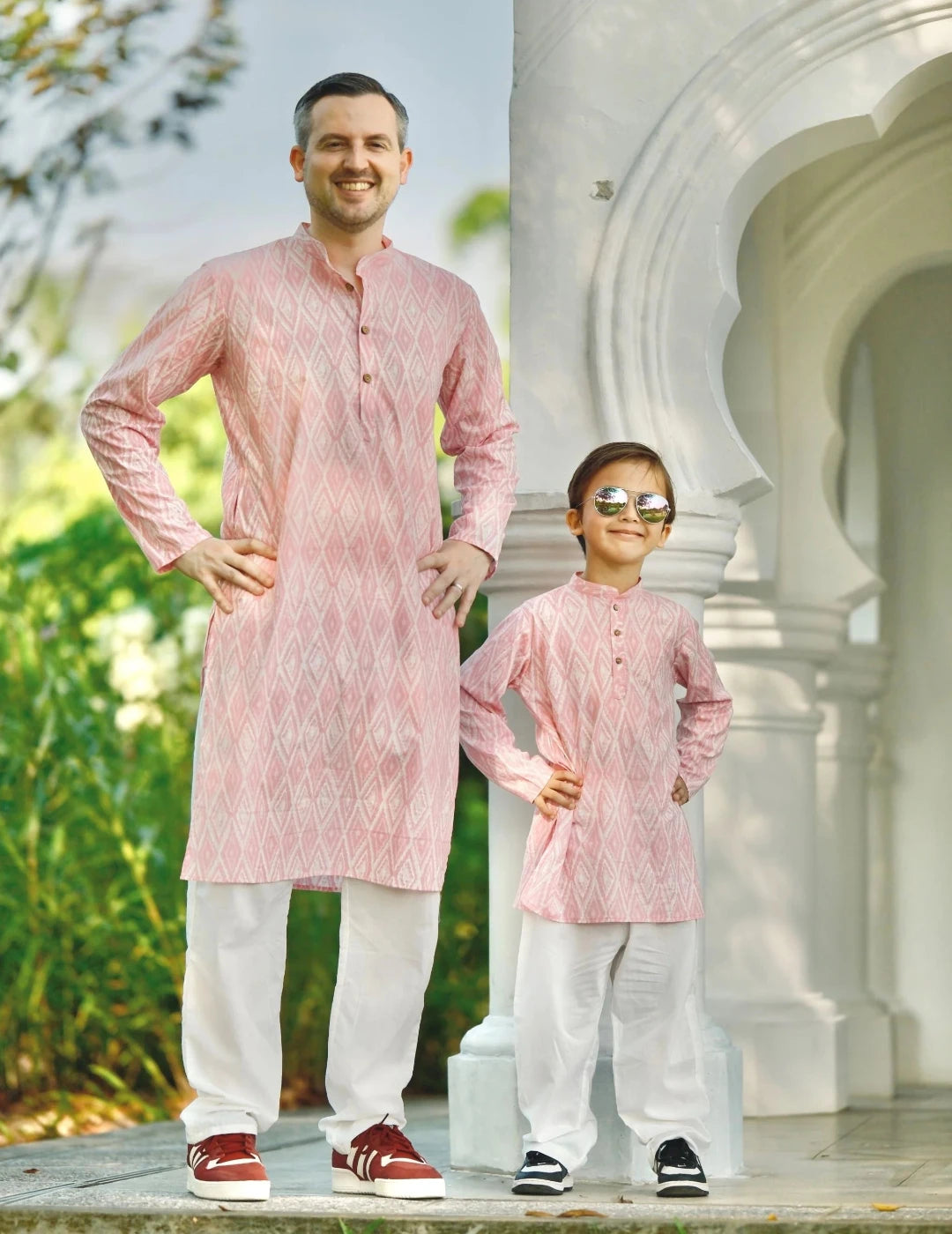 Meher Boys Pink Kurta Pajama Set