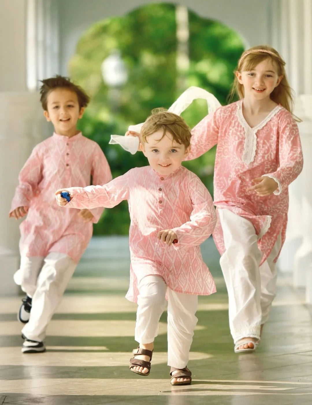 Meher Boys Pink Kurta Pajama Set