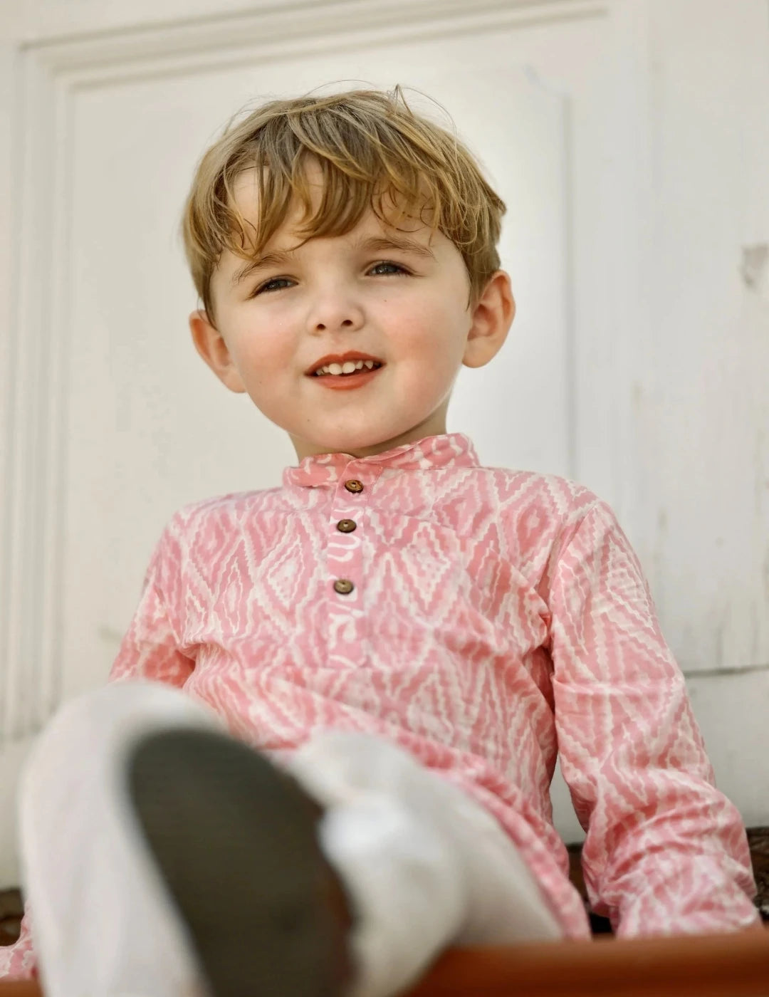 Meher Boys Pink Kurta Pajama Set