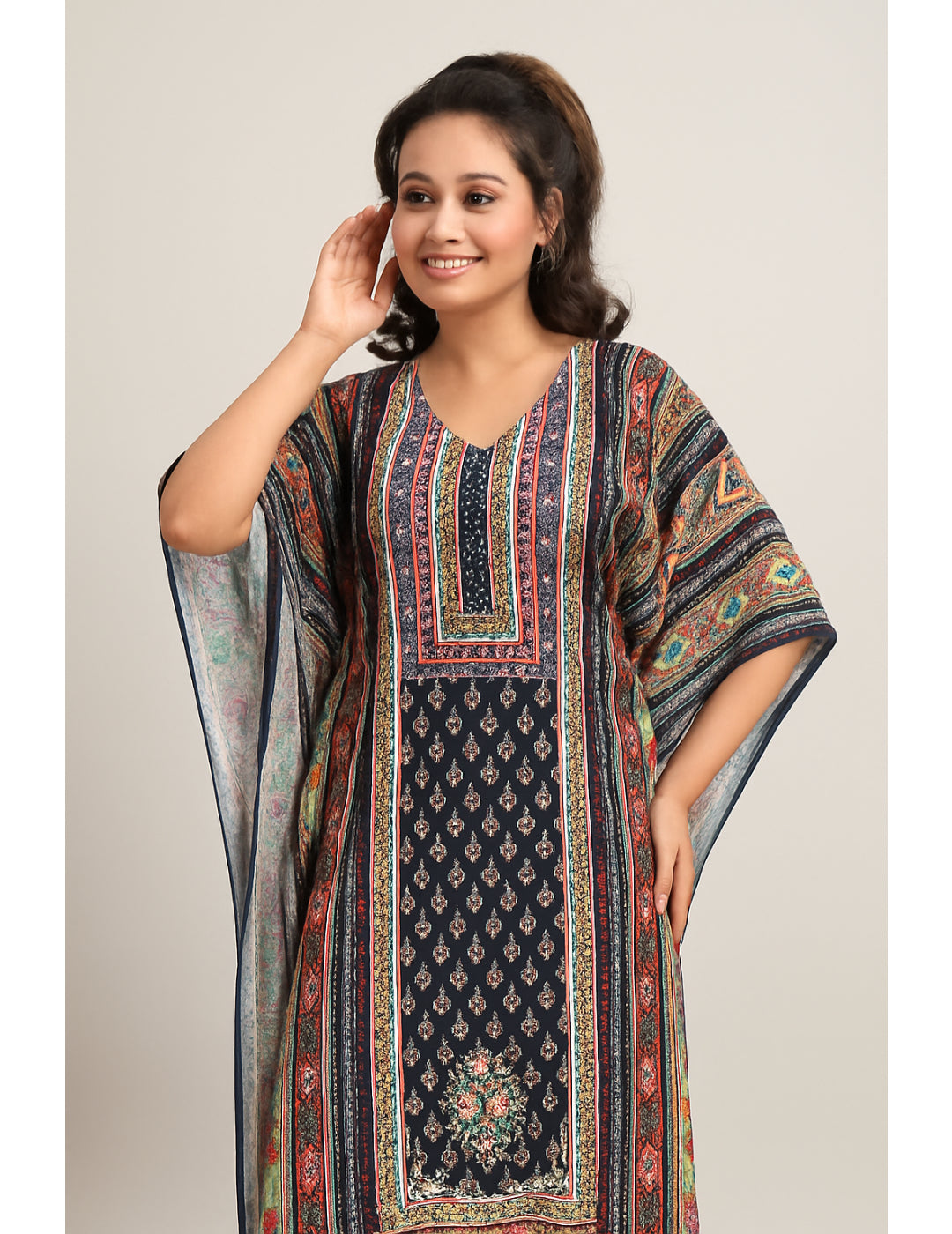 背面乔其纱长袍