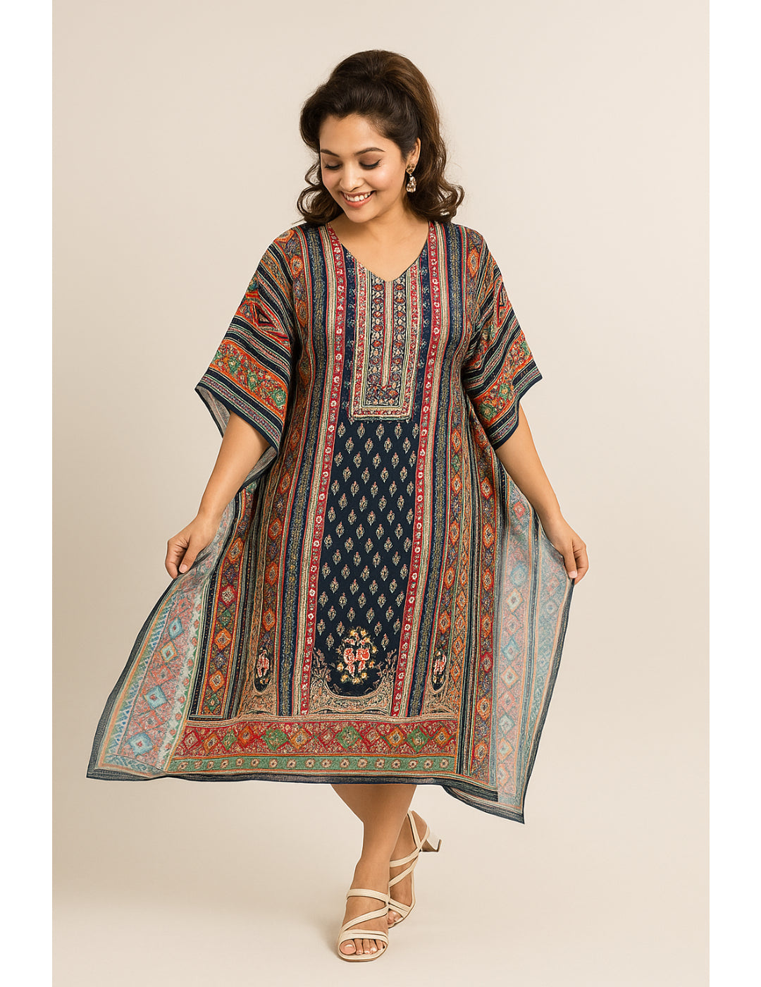 背面乔其纱长袍