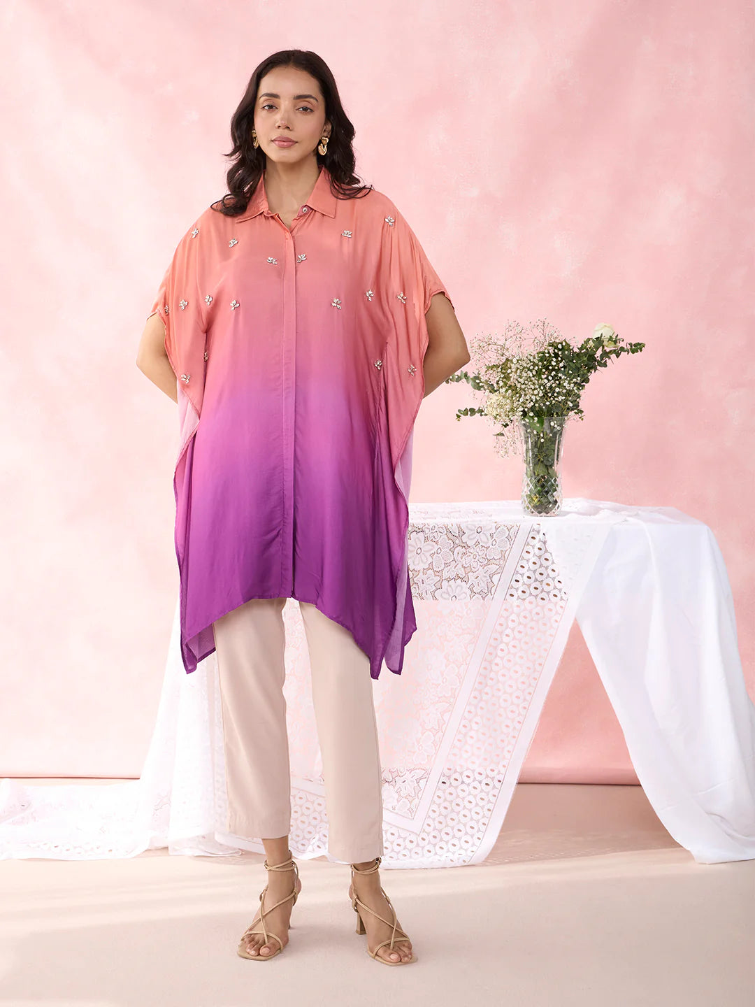 Ombre Peach Purple Tarol Shirt