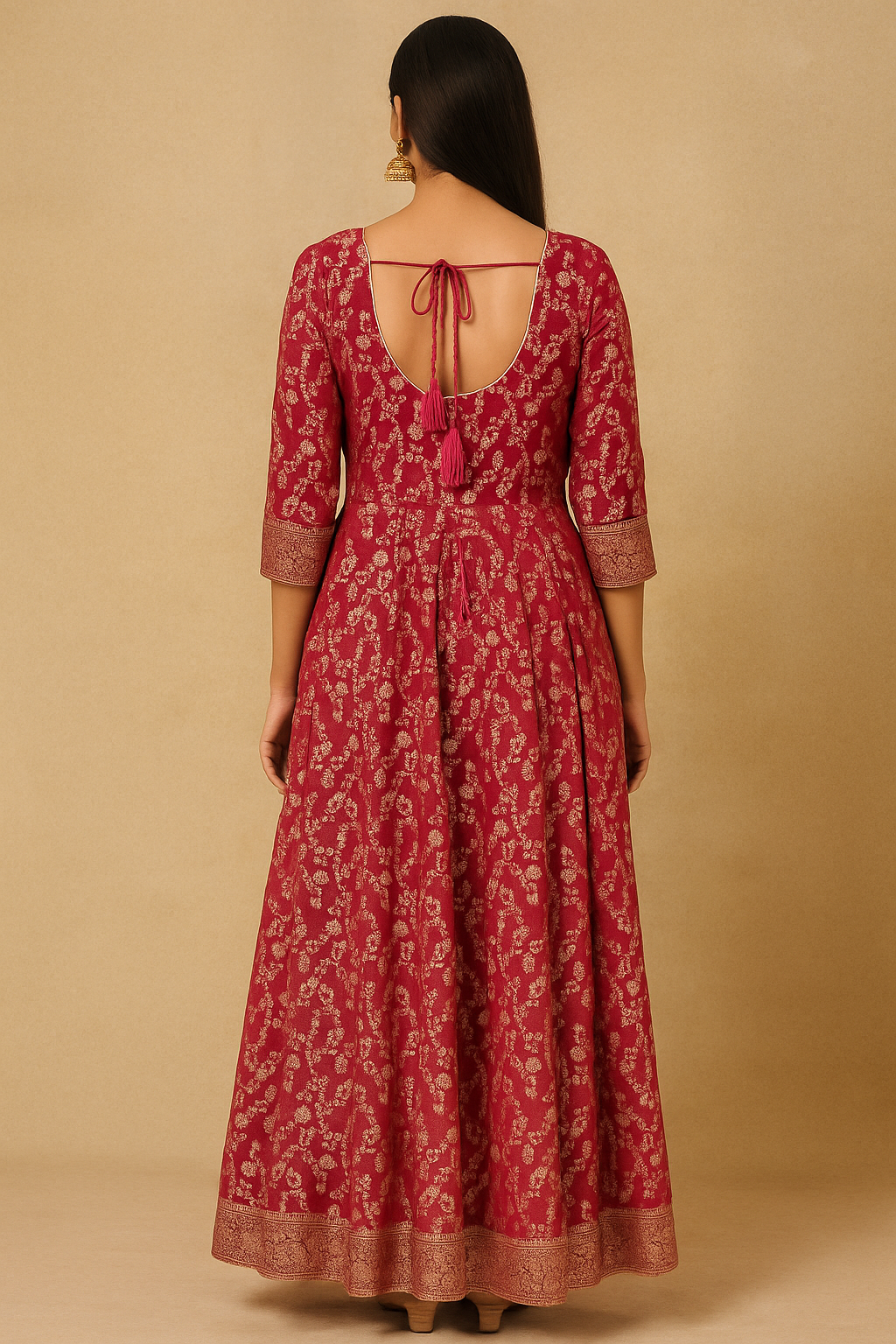 Gulzaar Crimson Banarasi Anarkali
