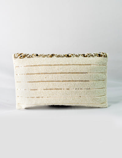 Beige Embellished Clutch