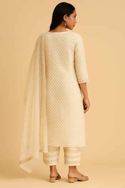 Noor – Ivory Motif Printed Kurta Set