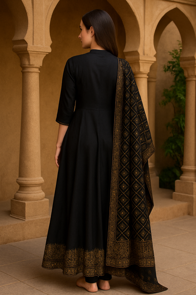 Kaala Sitara – Black Anarkali Set With Dupatta