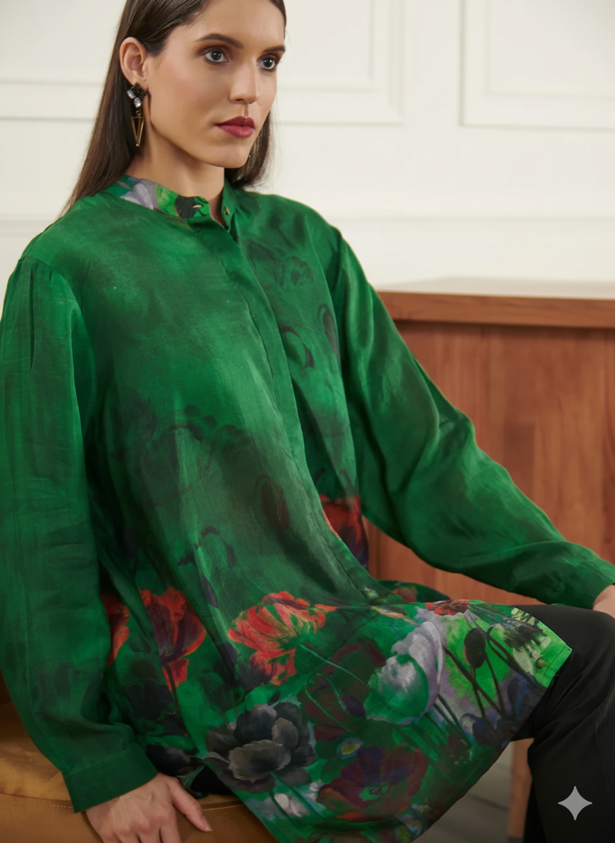 Green Bodhi Conceal Button Shirt