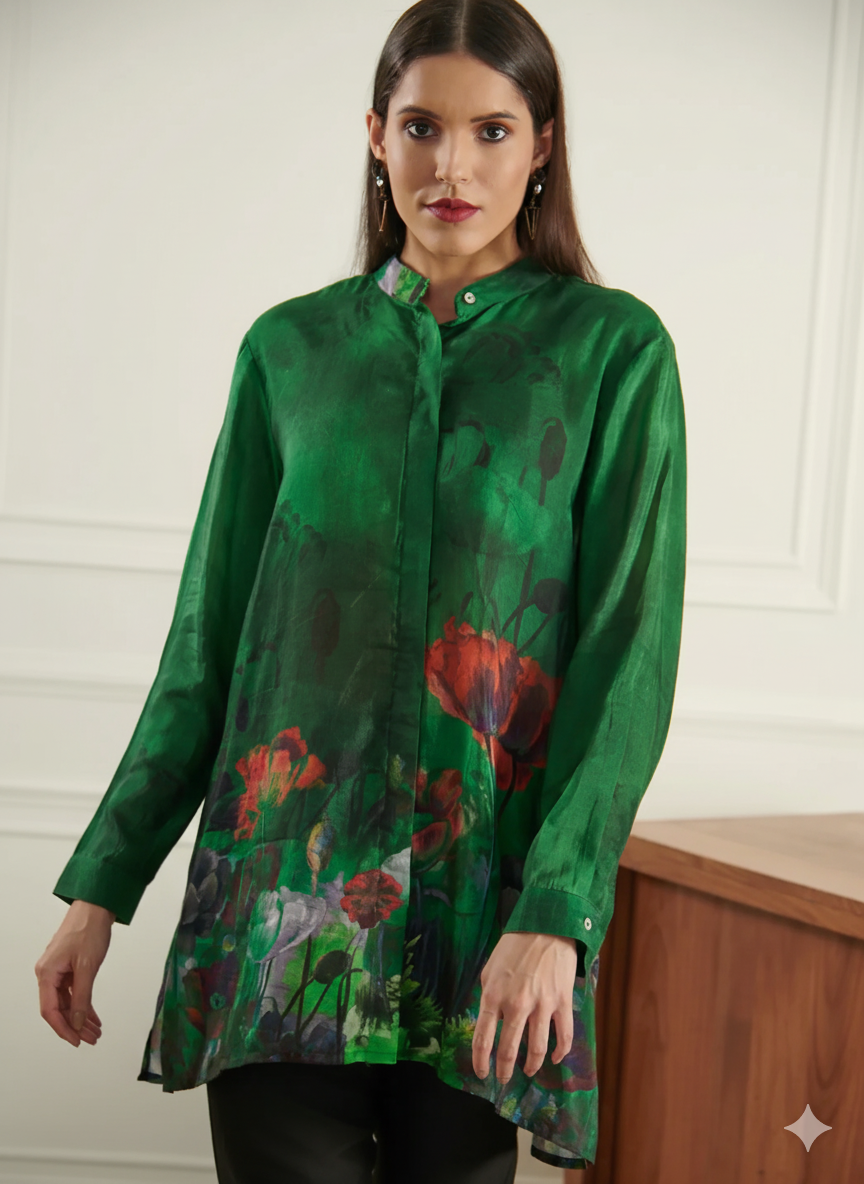 Green Bodhi Conceal Button Shirt