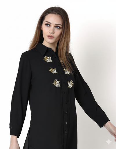 Black Grape Emb. Shirt