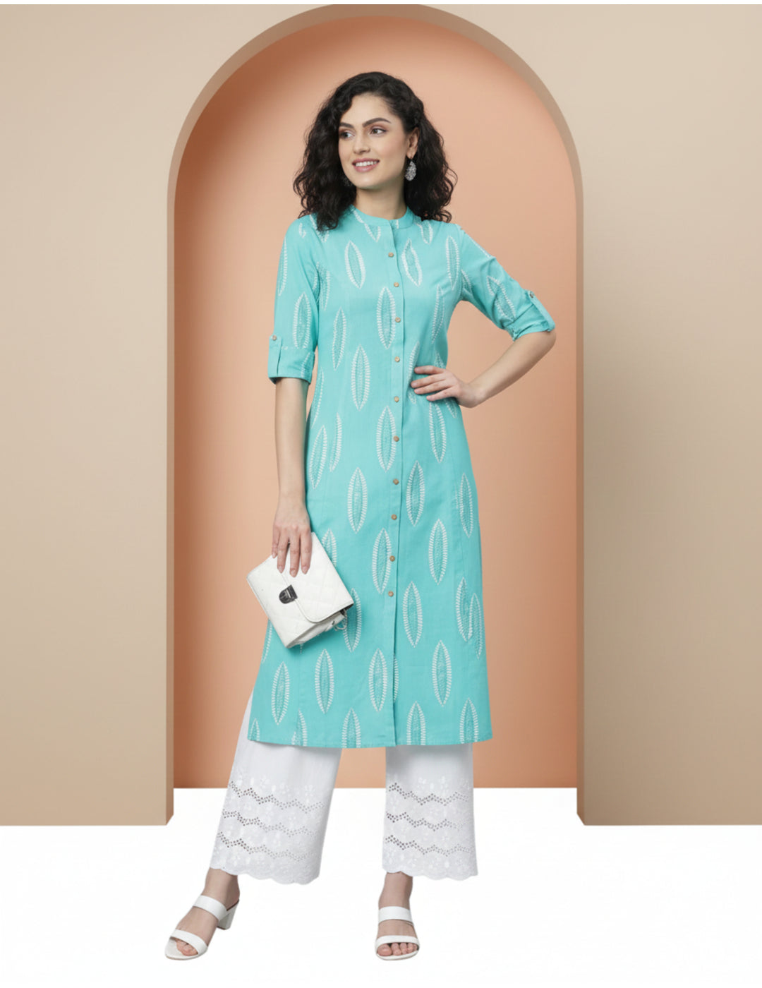 Block Print A-line Kurta