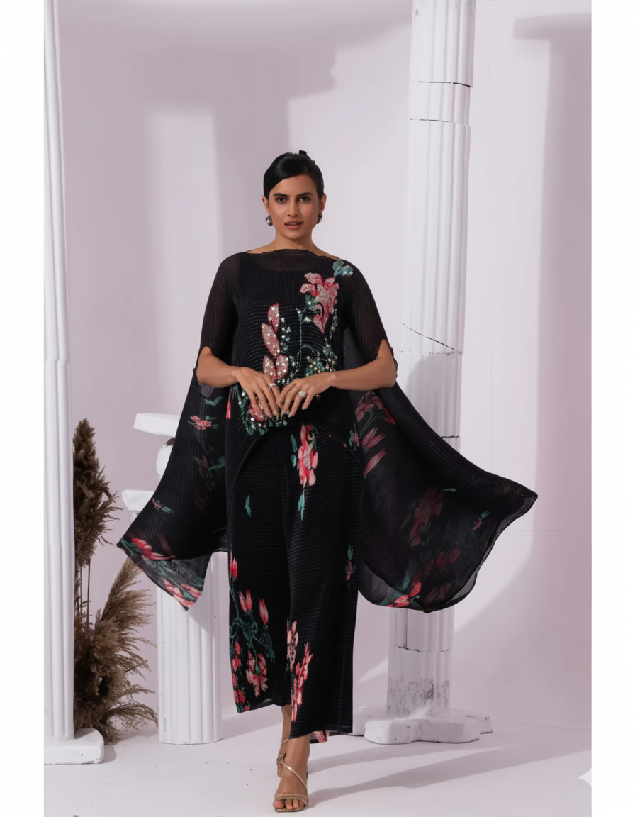 Wildflower Muse Jet Black Kaftan & Pant