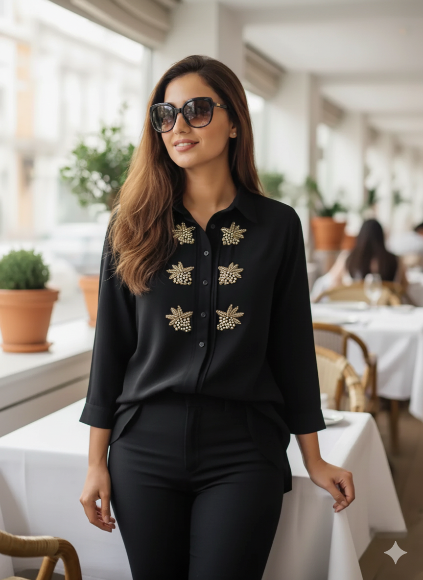 Black Grape Emb. Shirt