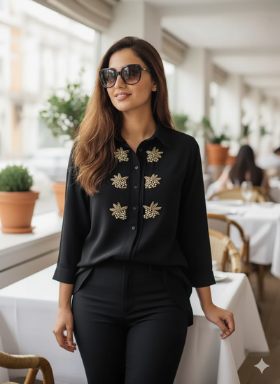 Black Grape Emb. Shirt