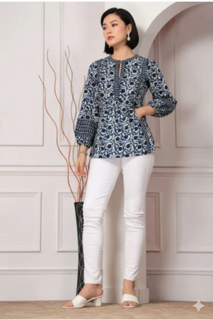 Floral Printed Cotton Kurti