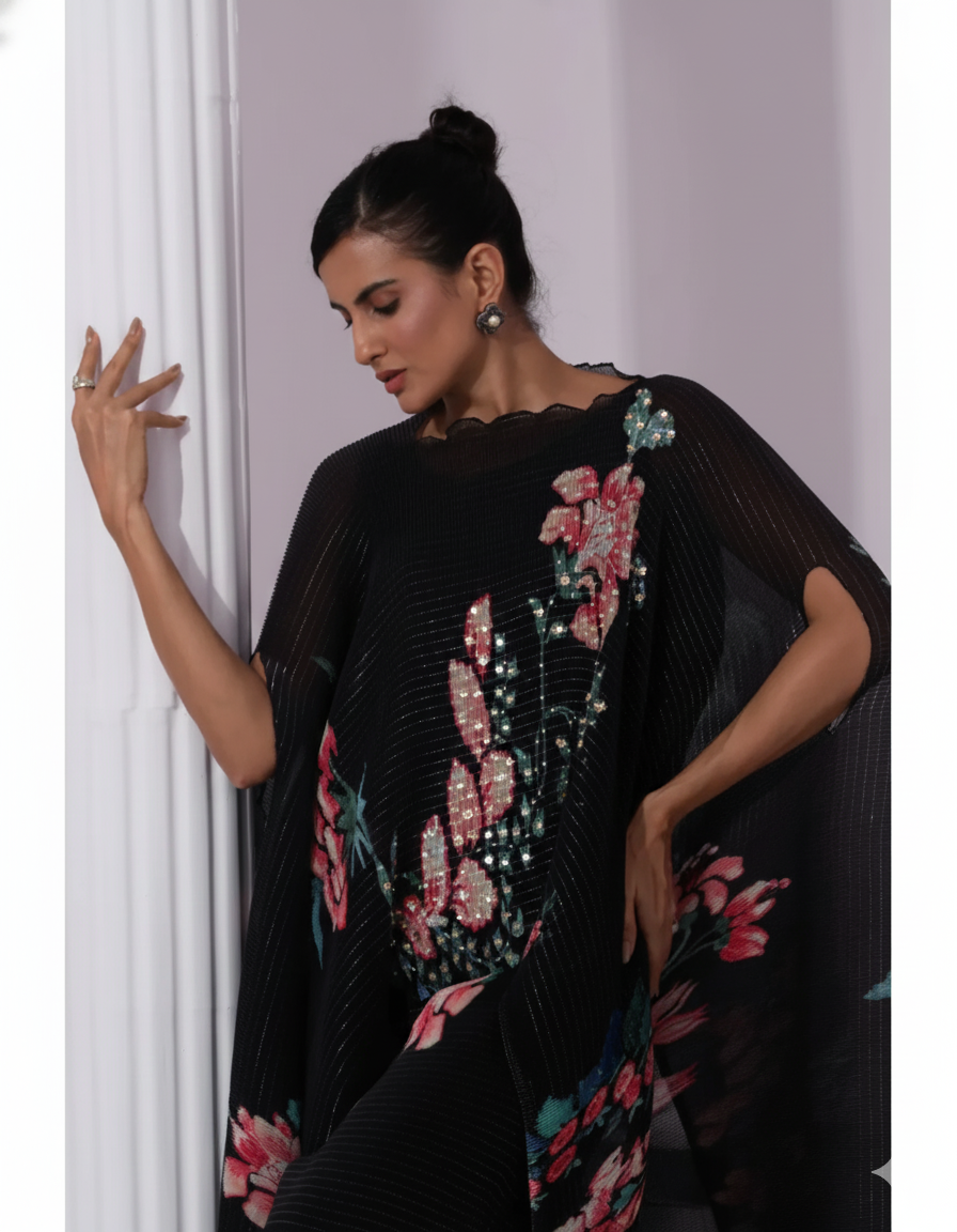 Wildflower Muse Jet Black Kaftan & Pant