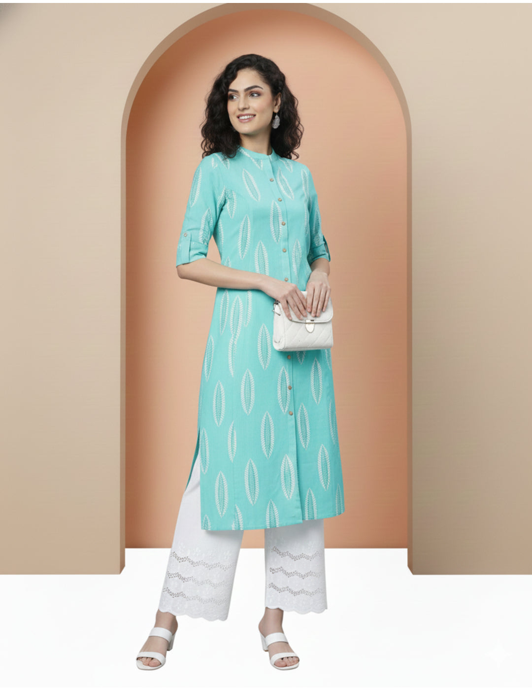 Block Print A-line Kurta