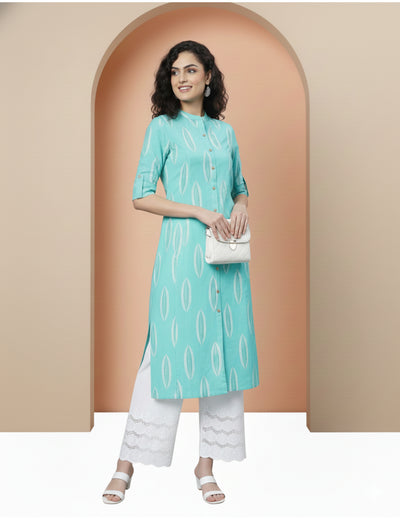 Block Print A-line Kurta