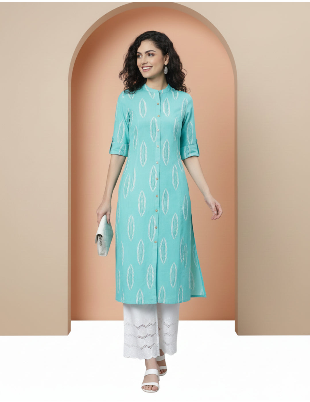 Block Print A-line Kurta