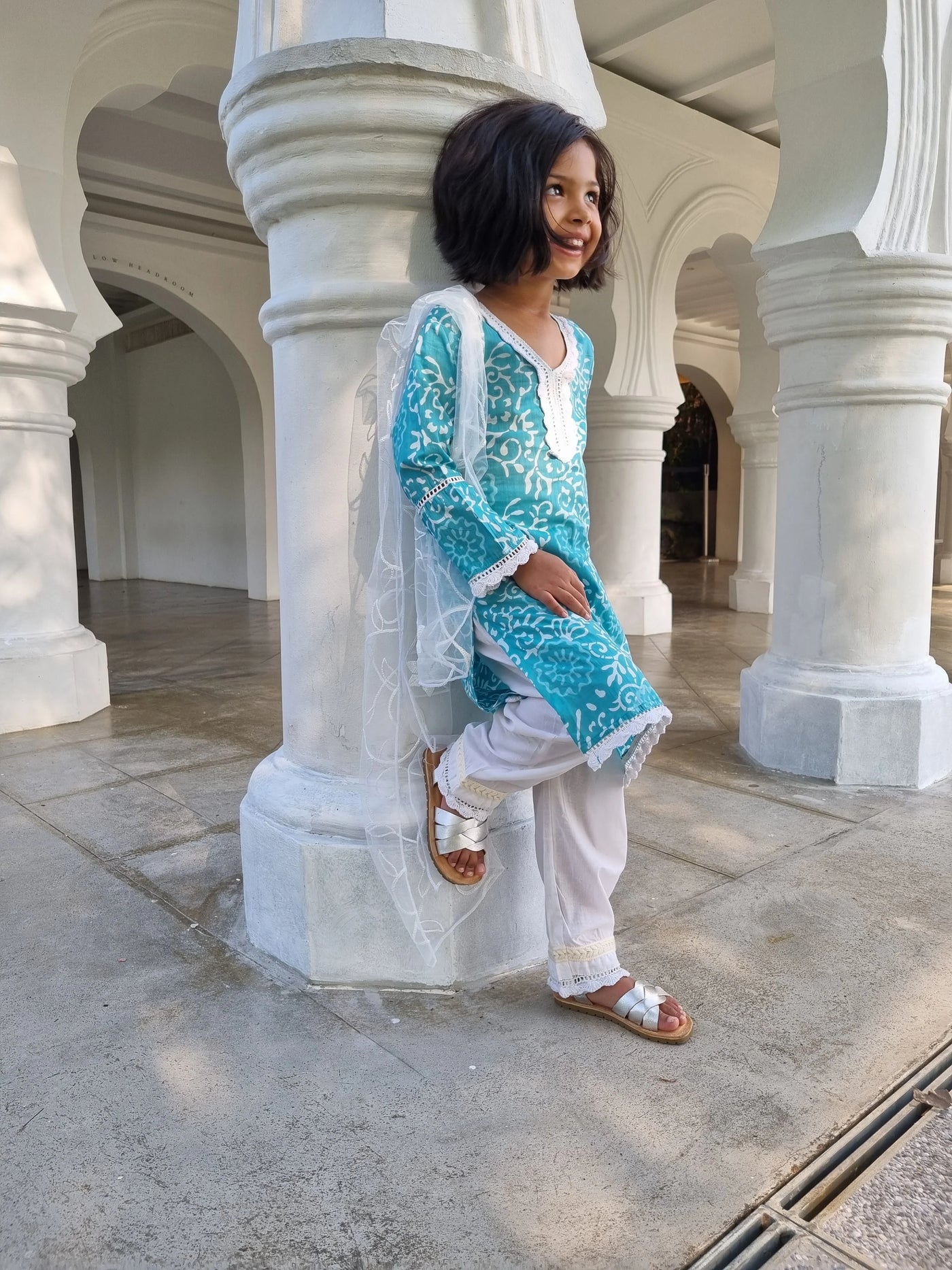 Meher Girls Blue Kurti Set