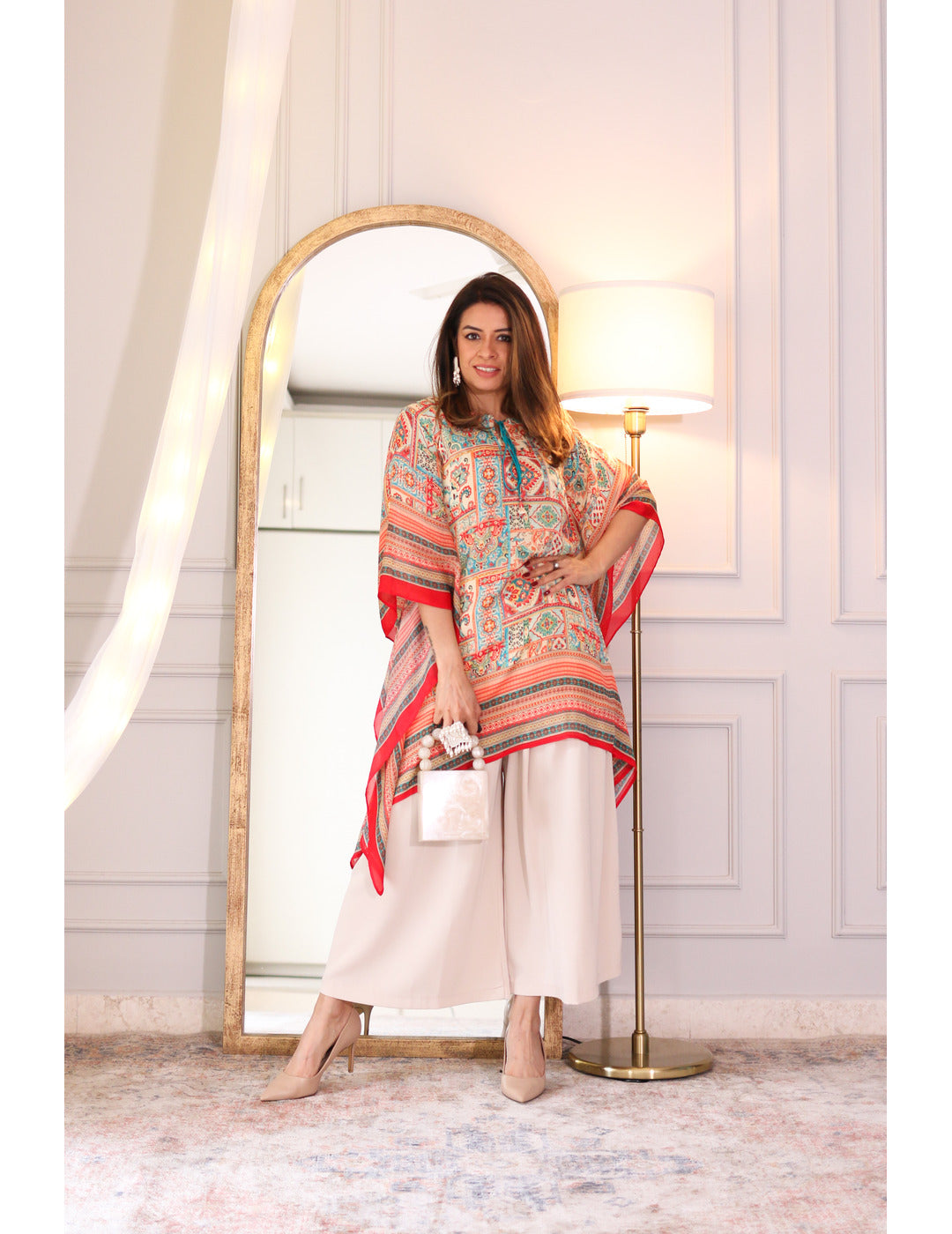 Beige & Orange Kaftan