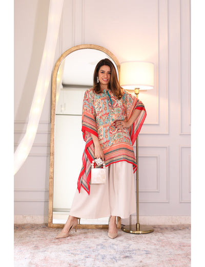 Beige & Orange Kaftan