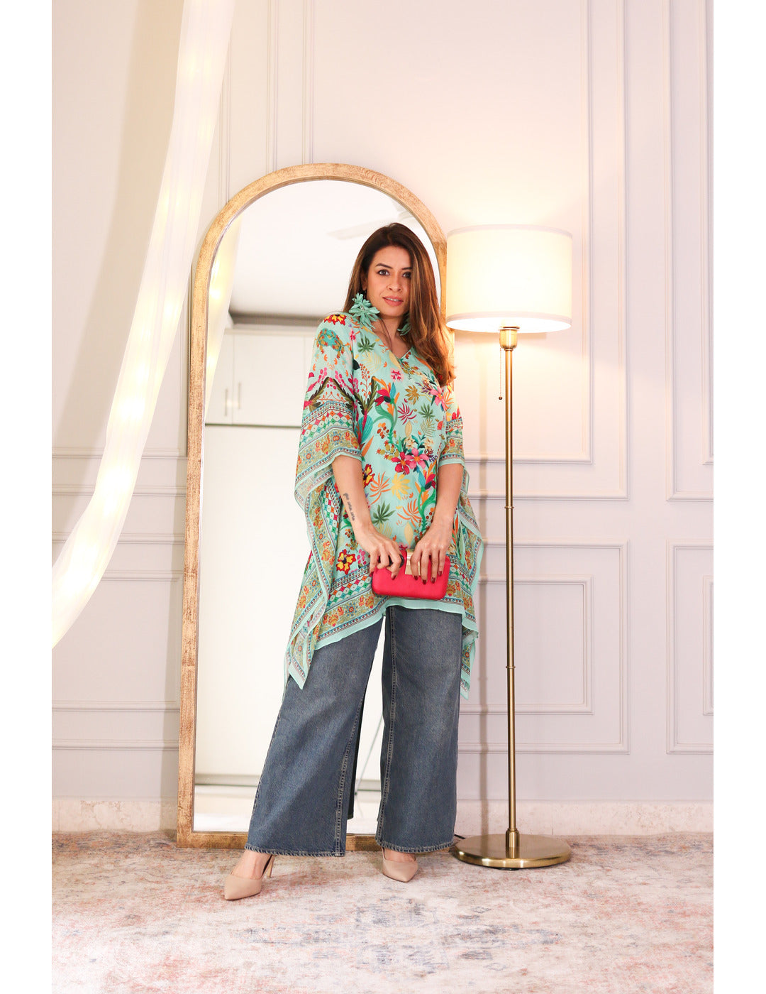 Floral Green Kaftan