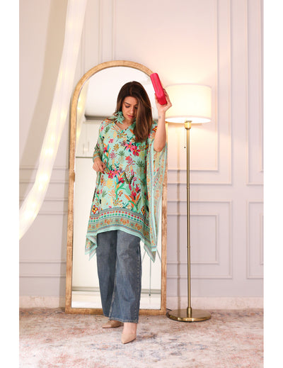 Floral Green Kaftan