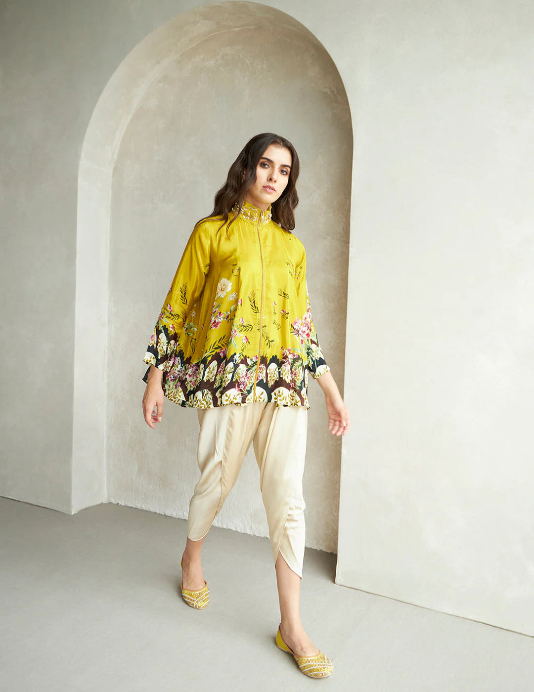 Opada Yellow Quix Zip-Up Shirt