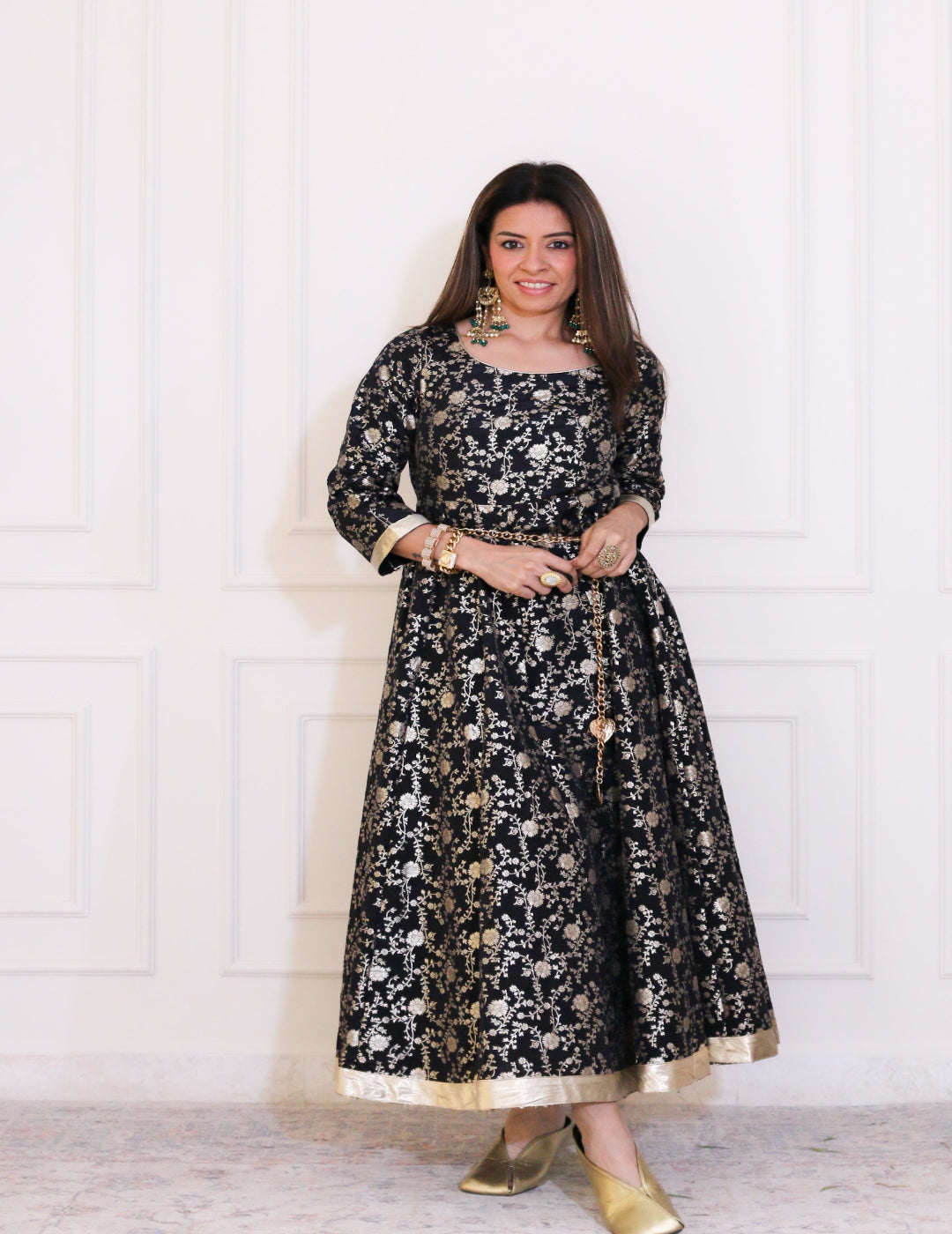 Gulzaar Black Banarasi Anarkali