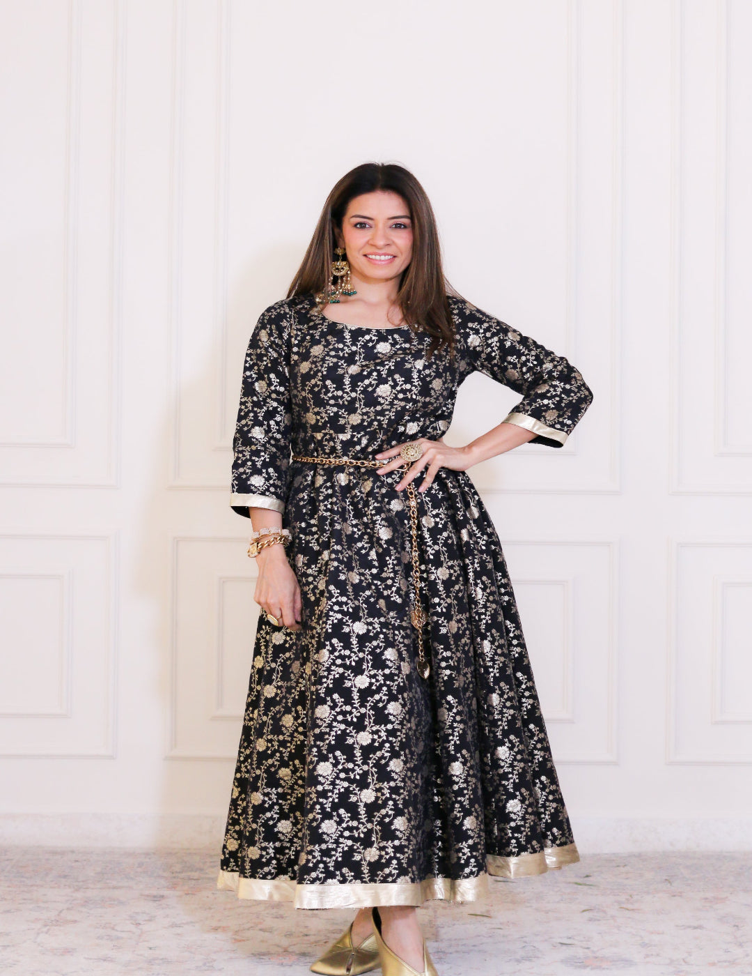 Gulzaar Black Banarasi Anarkali