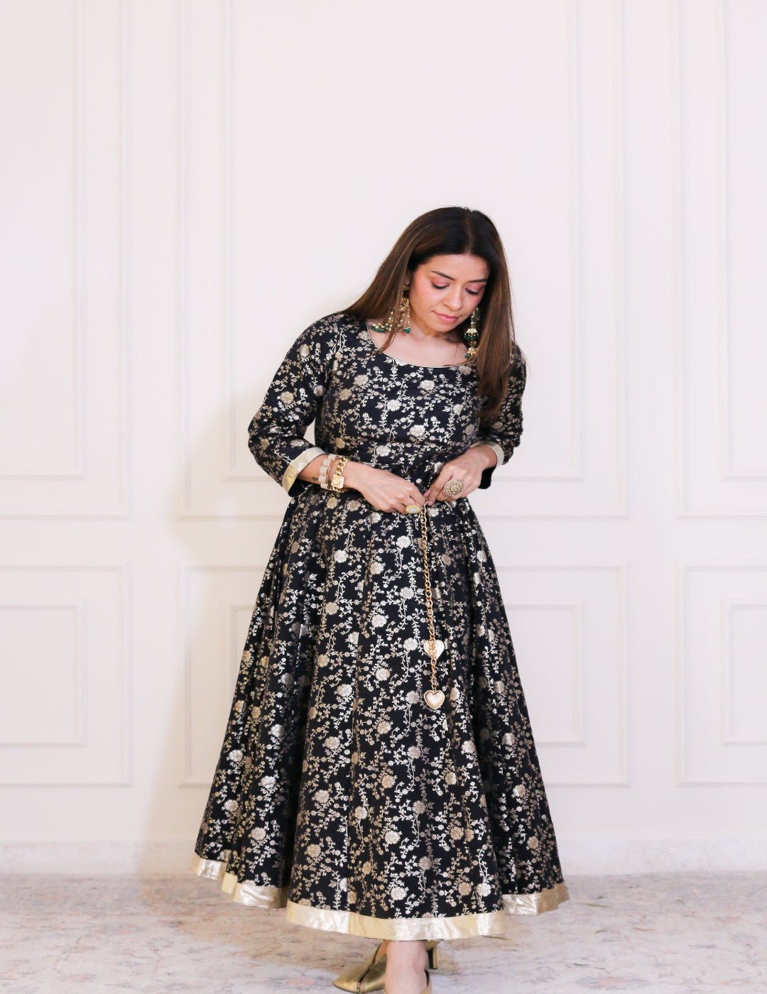 Gulzaar Black Banarasi Anarkali