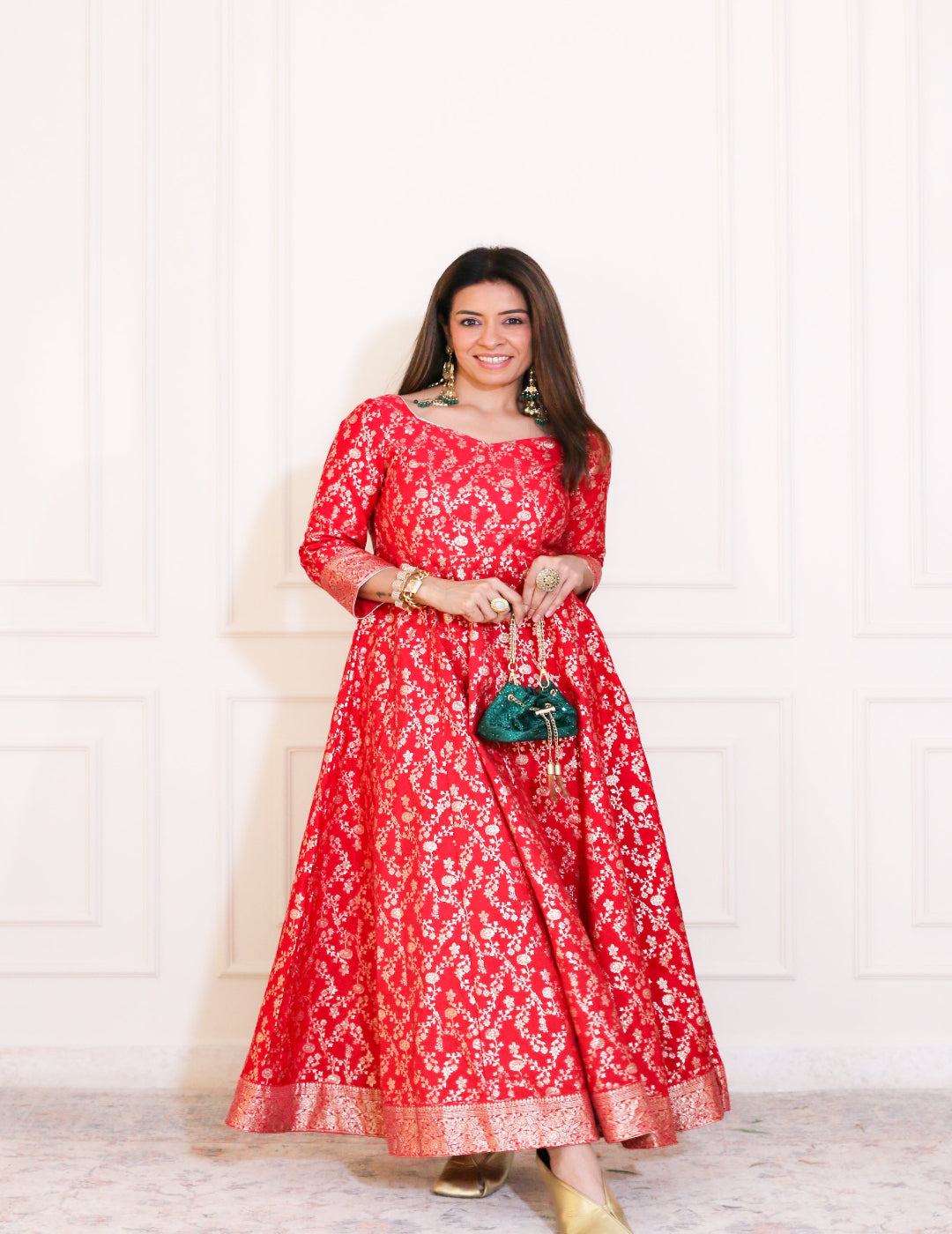 Gulzaar Crimson Banarasi Anarkali