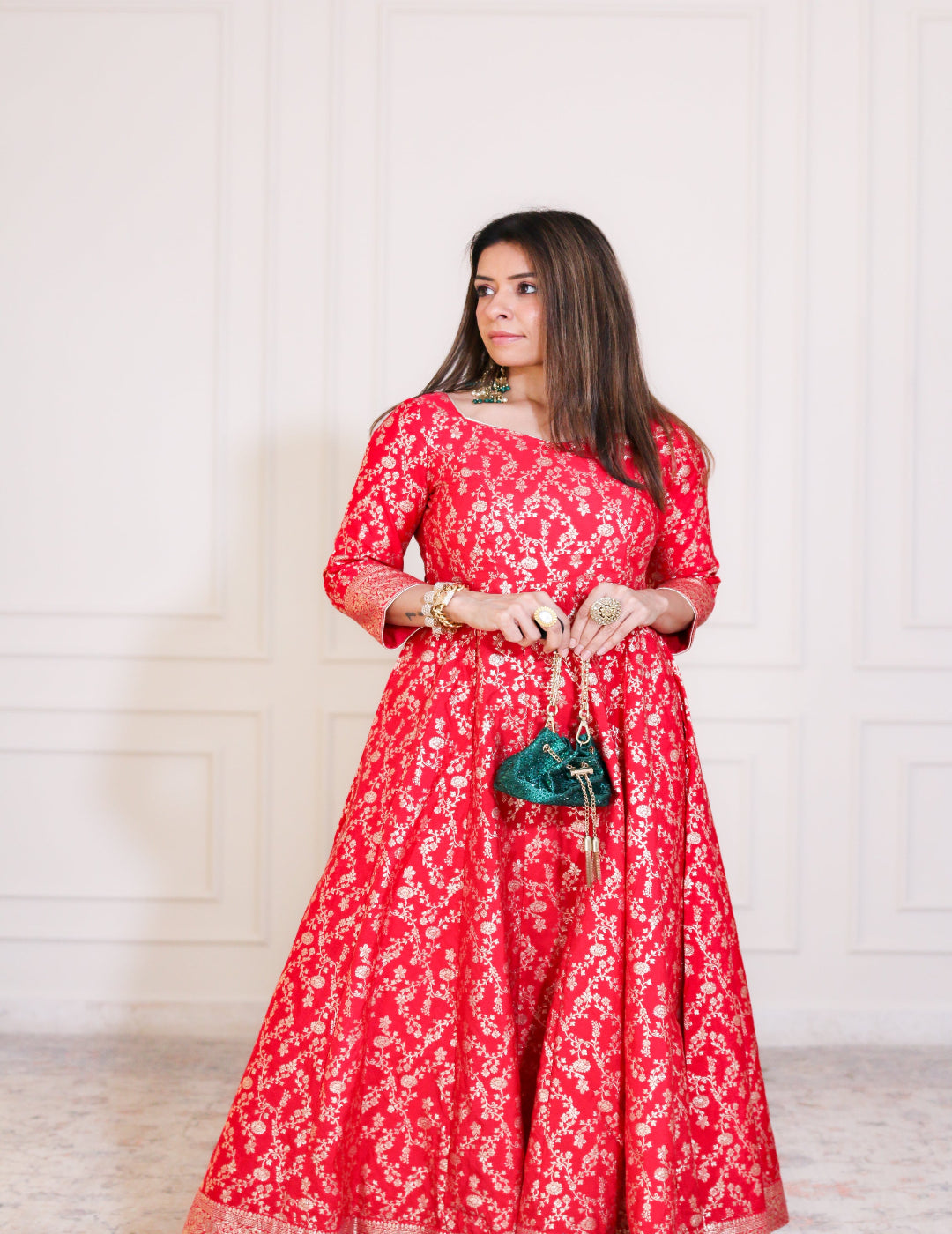 Gulzaar Crimson Banarasi Anarkali