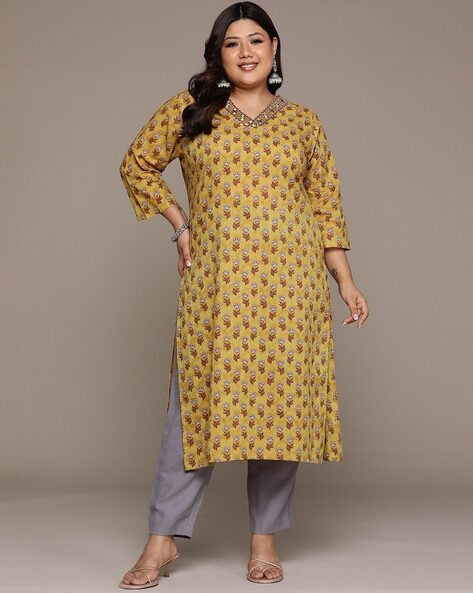 Pink Rayon Naira Cut Kurta