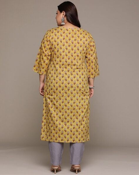 粉色人造丝奈拉剪裁库尔塔 (Kurta)