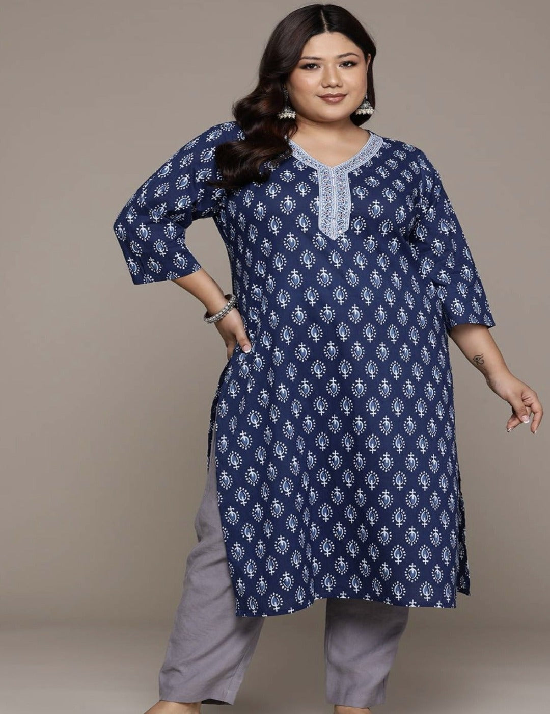 Ethnic Motifs Printed Pure Cotton Kurta