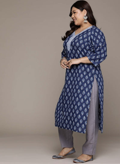 Ethnic Motifs Printed Pure Cotton Kurta