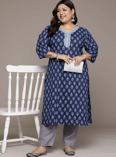 Ethnic Motifs Printed Pure Cotton Kurta