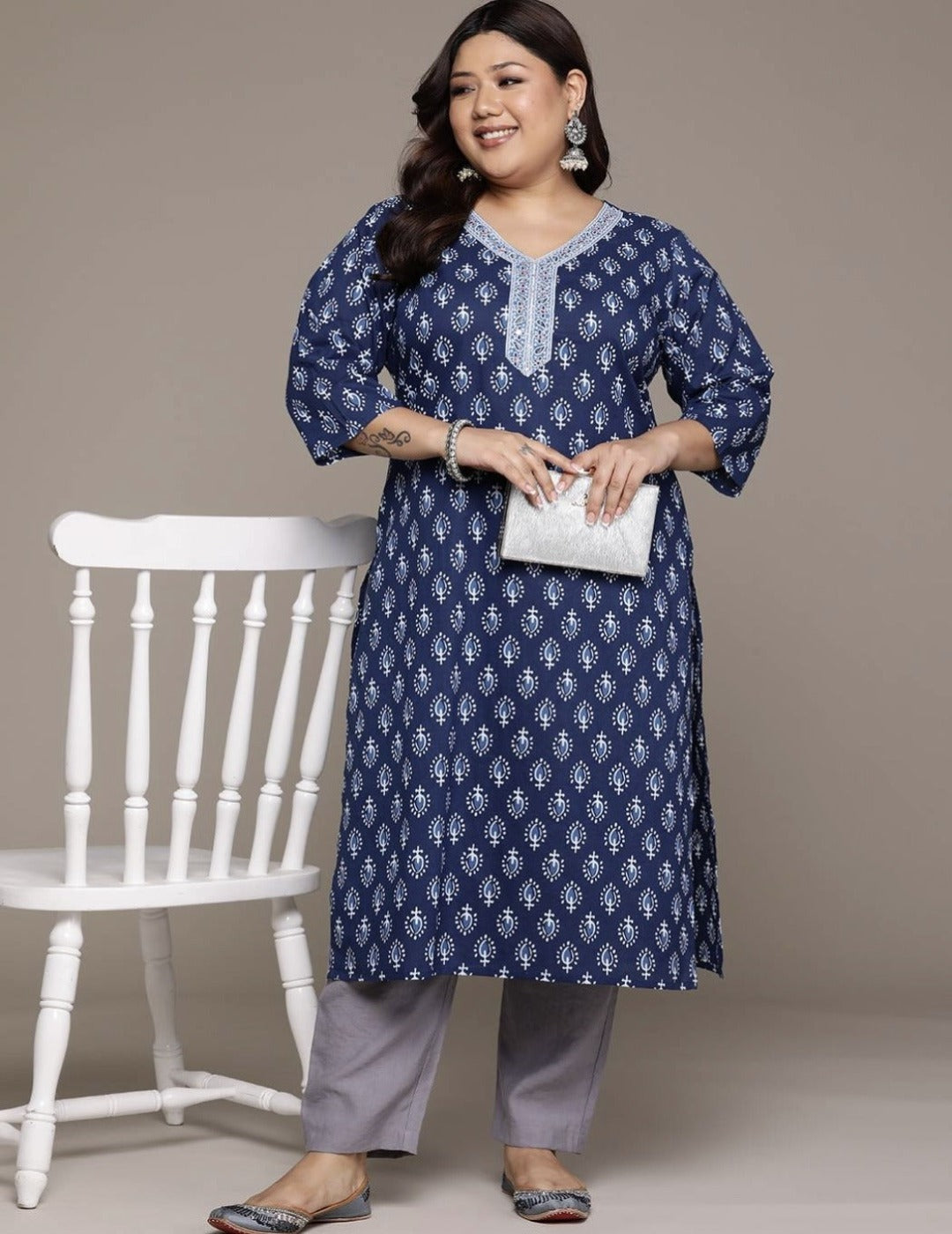 Ethnic Motifs Printed Pure Cotton Kurta