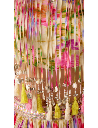 Ivory Chinon Lehenga Set