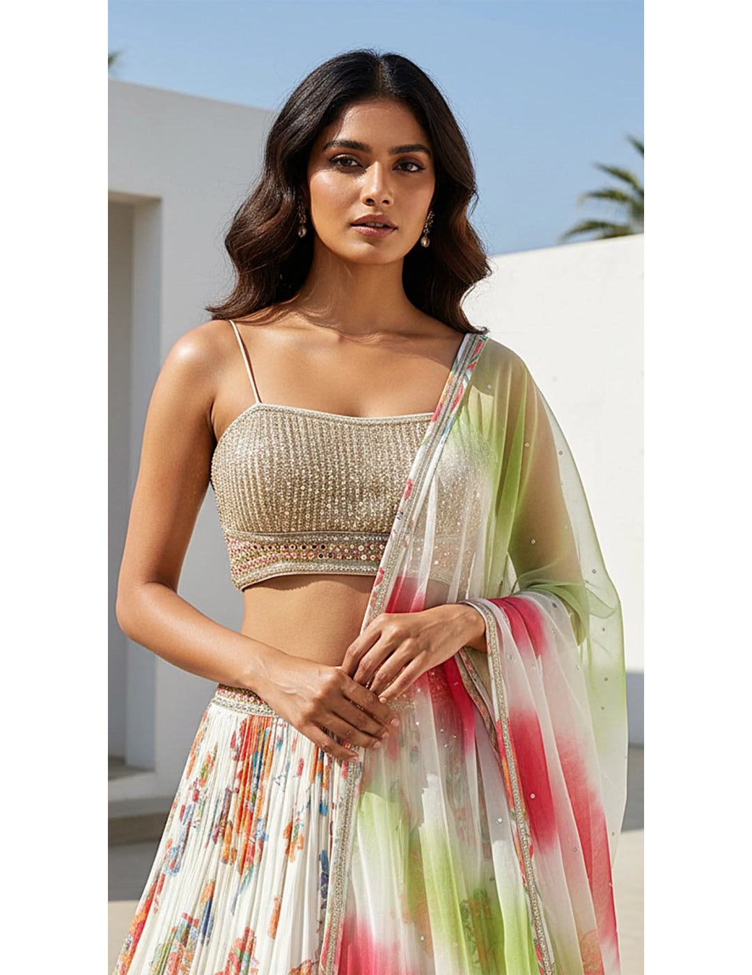 Ivory Elysian Embroidered Lehenga Set