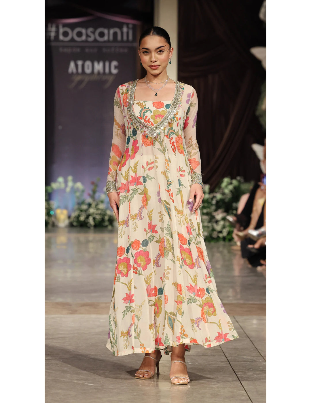 Ivory Georgette Anarkali Set