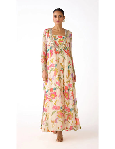 Ivory Georgette Anarkali Set