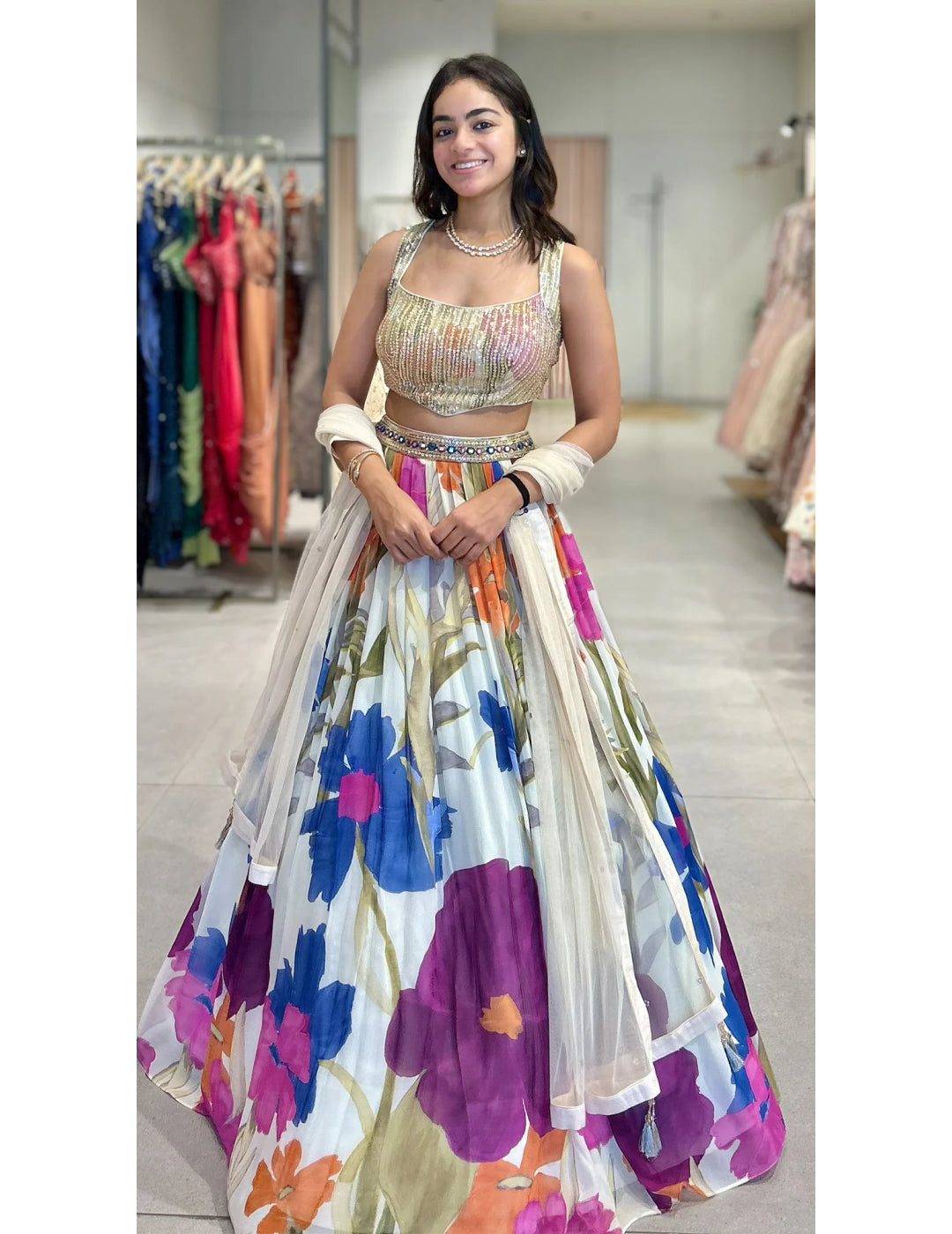 Ivory Lumina Garden Lehenga Set