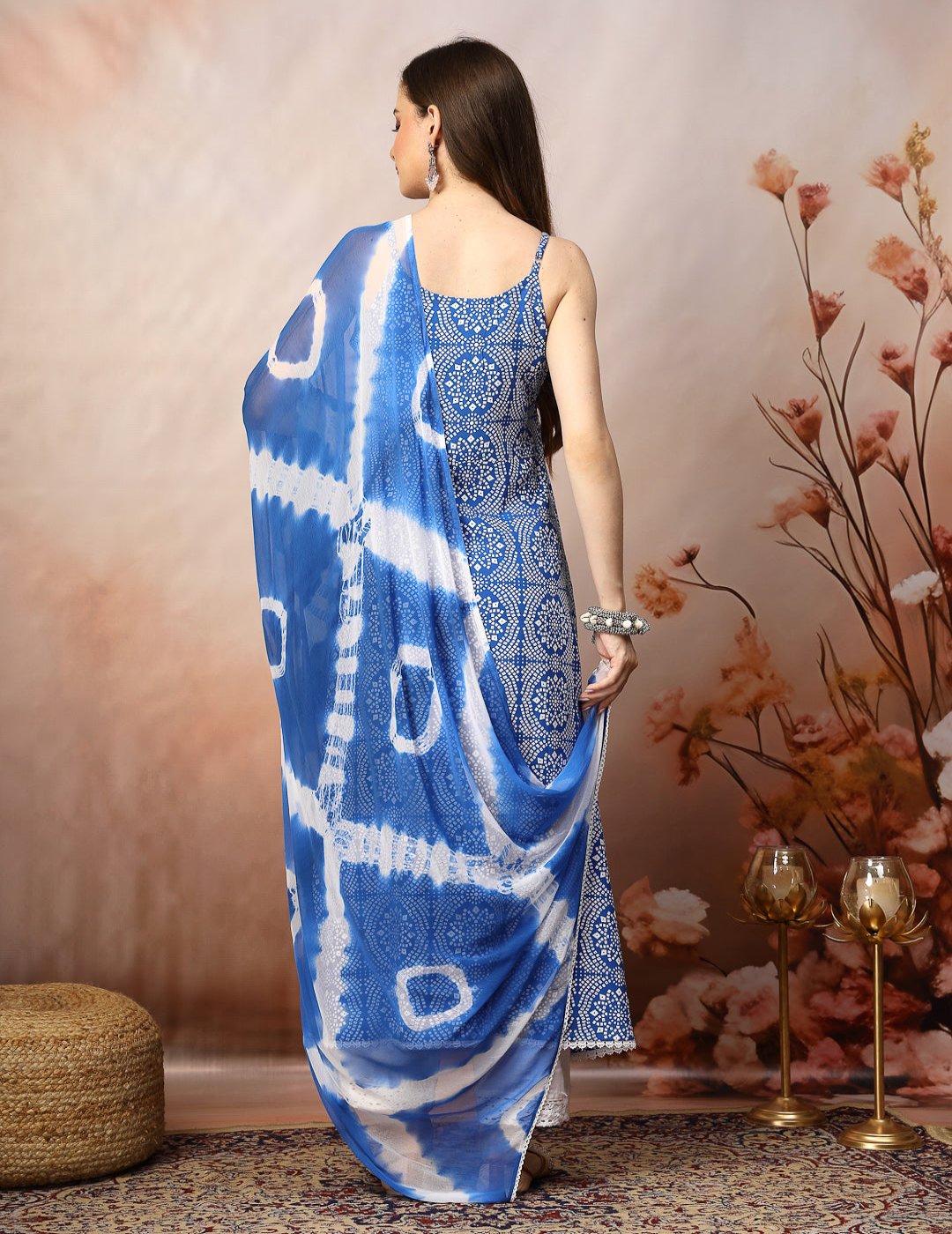 Blue Bandhani Kurta & Dupatta Set